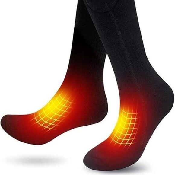 Heated Electric Socks Unisex Winter Warm Thermal Socks Skiing Hiking Camp Black - Picture 9 of 11